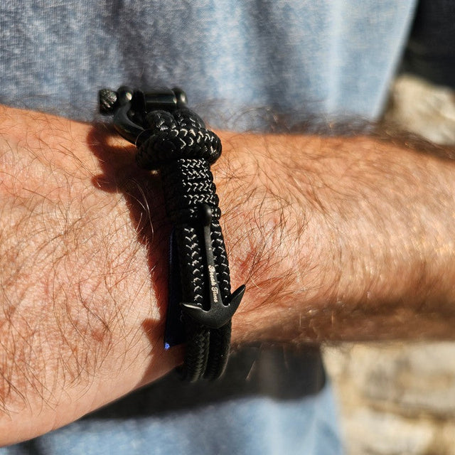 ADRIATICA Nautical Clasp & Anchor Bracelet Black