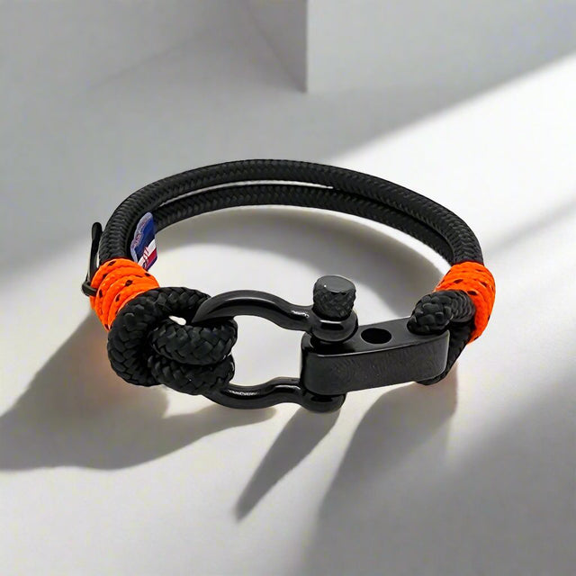 ADRIATICA Nautical Clasp & Anchor Bracelet Black Orange