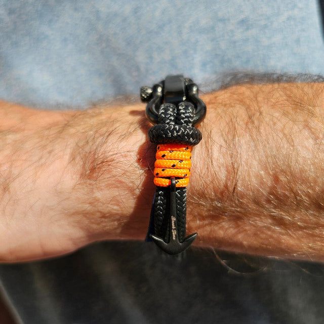 ADRIATICA Nautical Clasp & Anchor Bracelet Black Orange