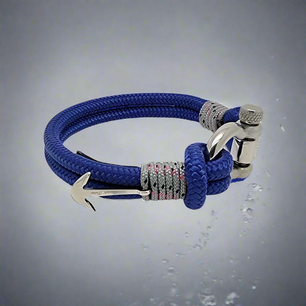 ADRIATICA Nautical Clasp & Anchor Bracelet Blue Grey