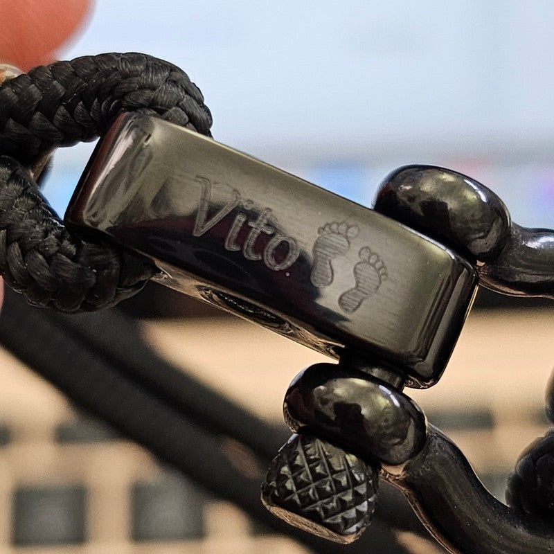 CAPTAIN 4mm Nautical Clasp Bracelet - Black