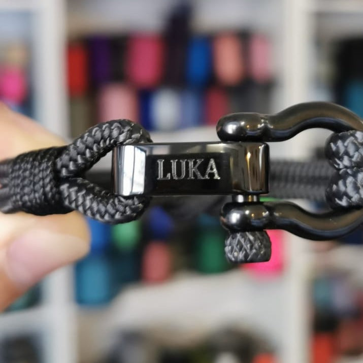 CAPTAIN 4mm Nautical Clasp Bracelet - Black