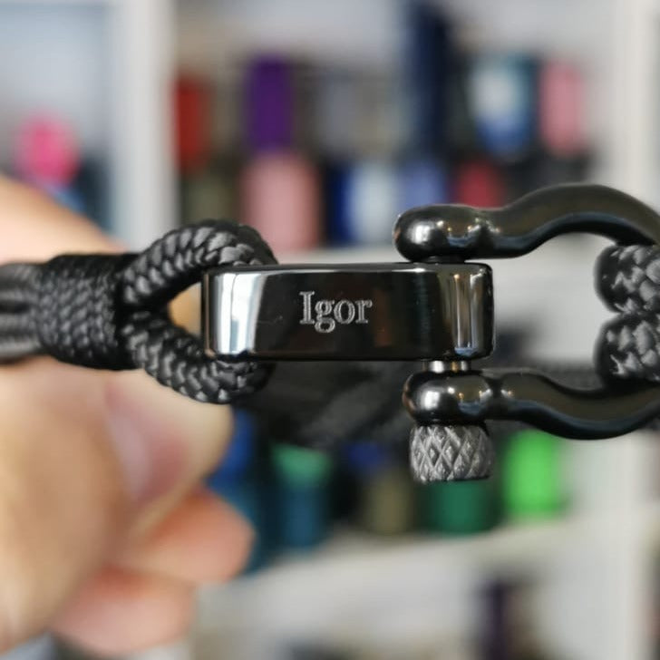 CAPTAIN 4mm Nautical Clasp Bracelet - Black
