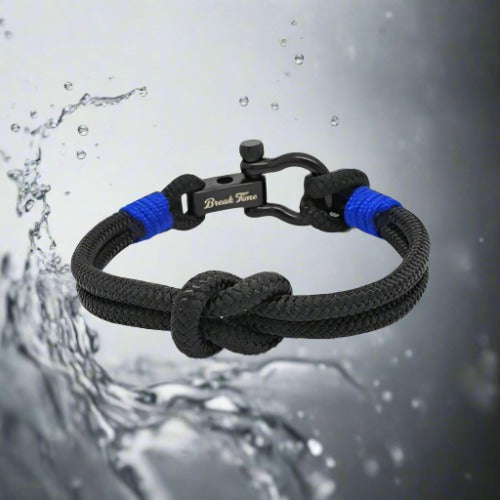 CAPTAIN 4mm Nautical Clasp Bracelet - Electric Blue