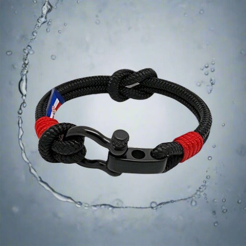 CAPTAIN 4mm Nautical Clasp Bracelet - Red