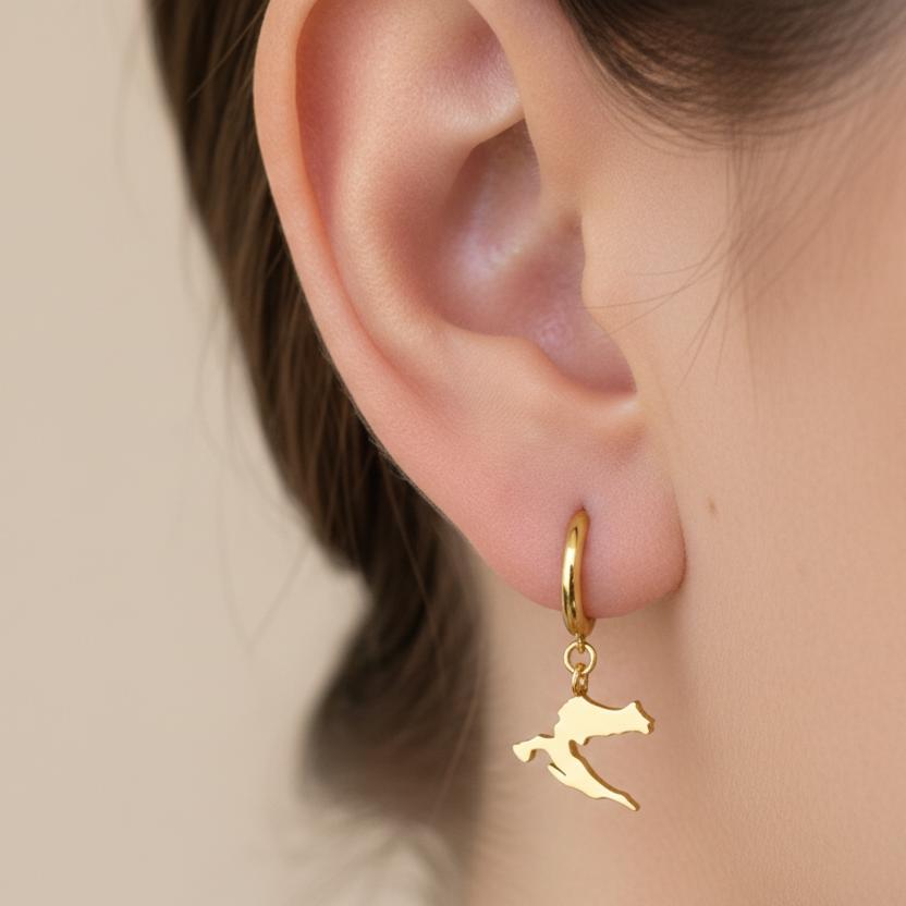 CHARMED MINI huggie earrings for kids - Croatia map