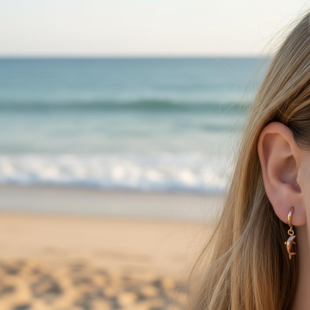 CHARMED MINI huggie earrings for kids - dolphin