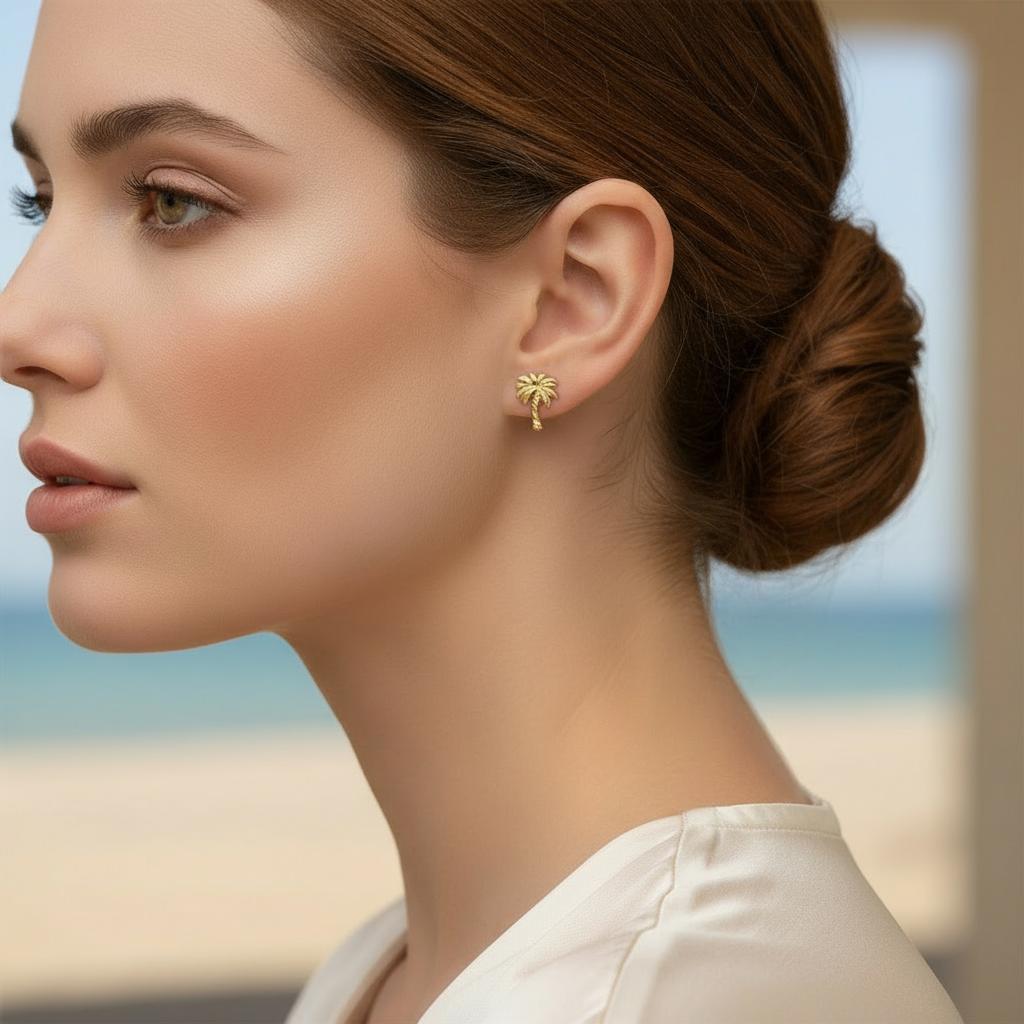 CHARMED MINI stud earrings palm tree
