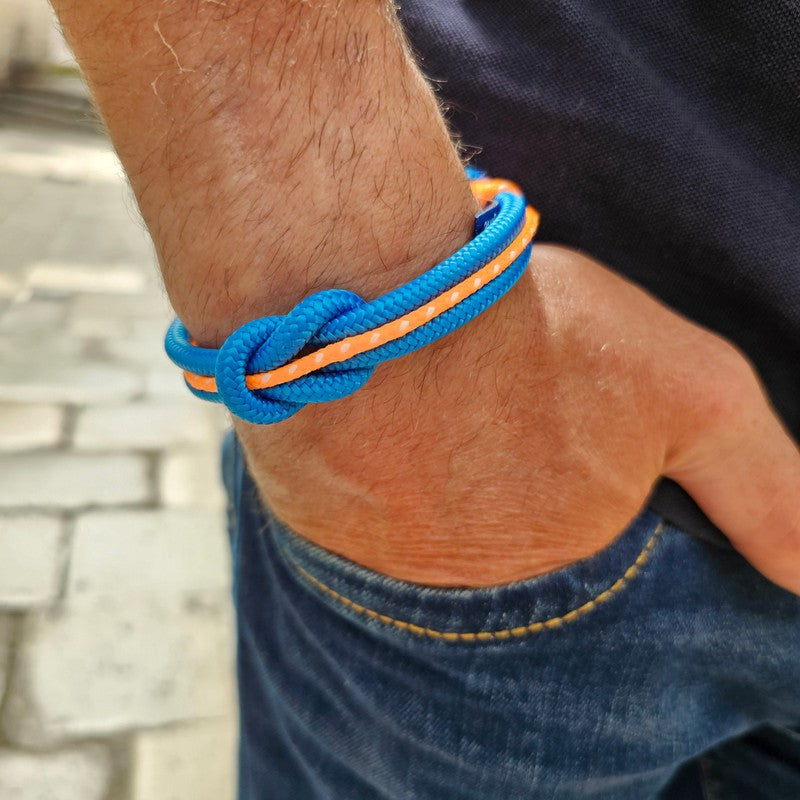 CORSAIR 5mm Nautical Clasp Bracelet Blue Orange