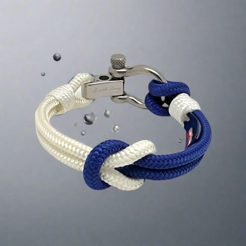CORSAIR 5mm Nautical Clasp Bracelet Blue White