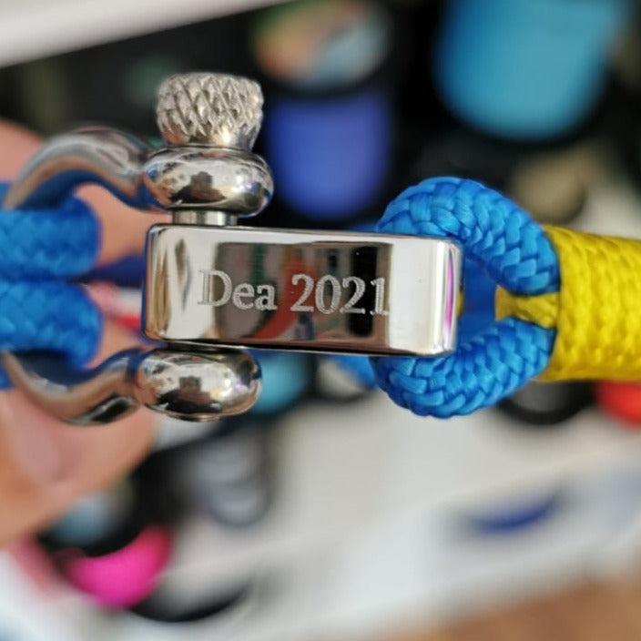 CORSAIR 5mm Nautical Clasp Bracelet Blue Yellow