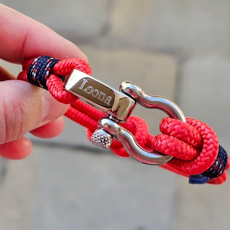 CORSAIR 5mm Nautical Clasp Bracelet Red Blue