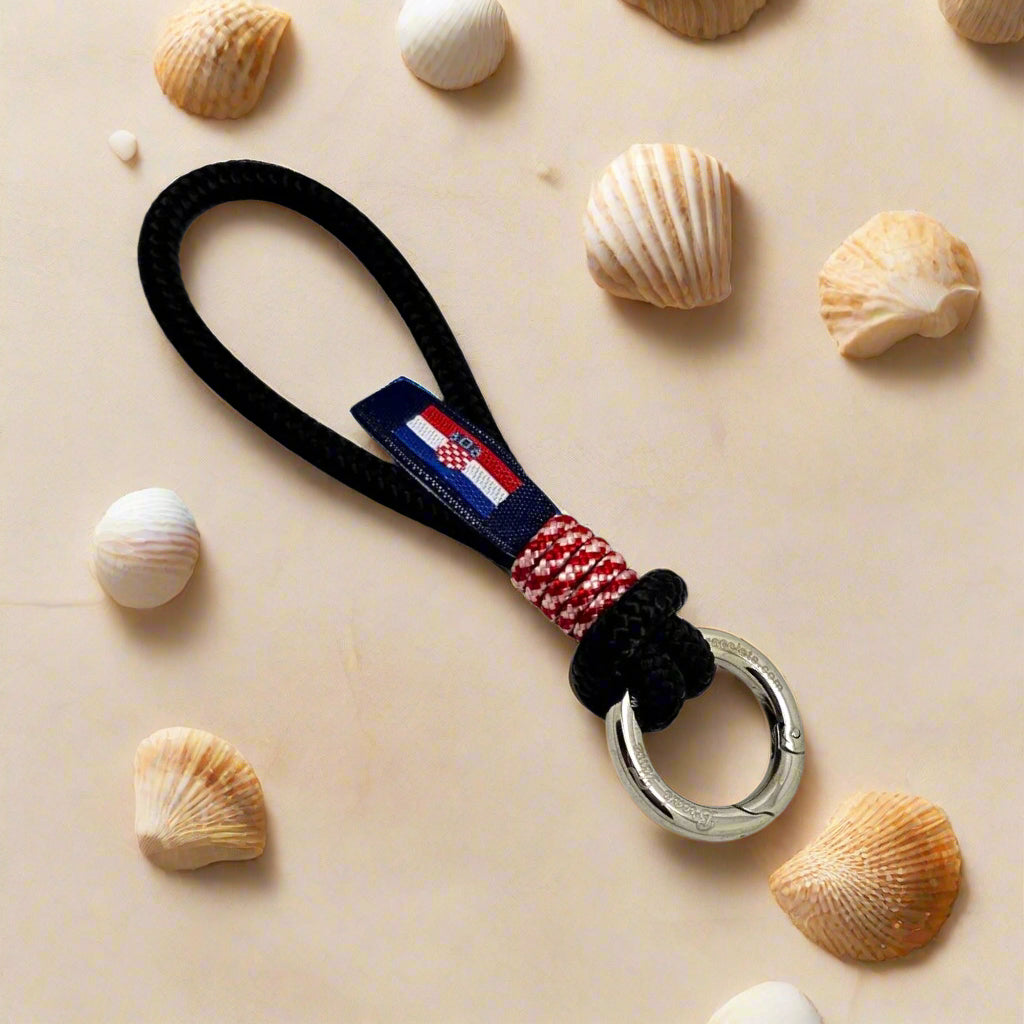 HARBOUR MINI Croatian black red mix rope key-ring