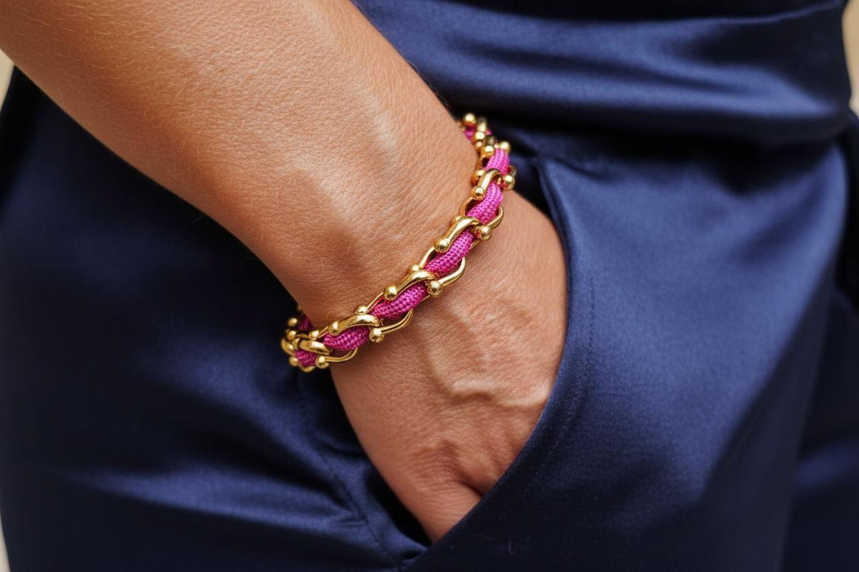 OCEAN MAXI Designer Bracelet / Necklace Fuchsia