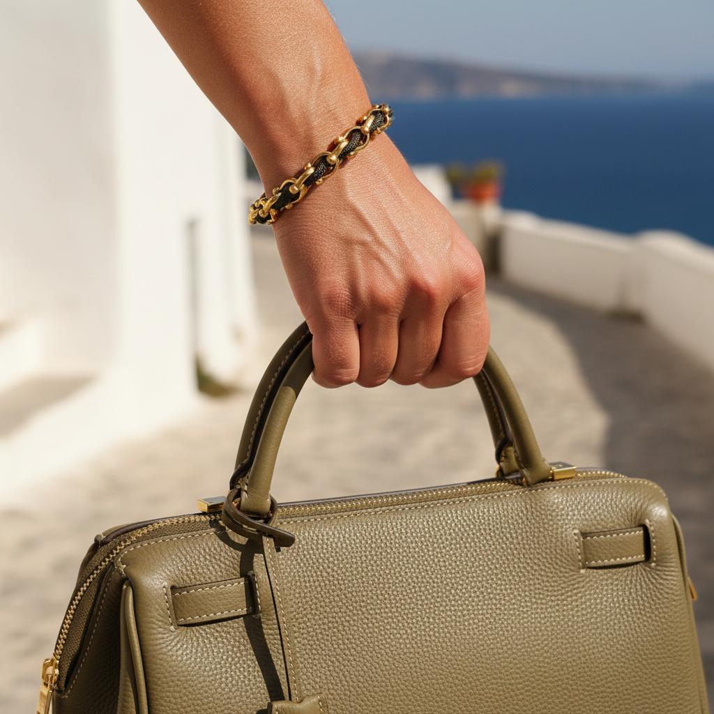 OCEAN MAXI Designer Bracelet / Necklace Khaki