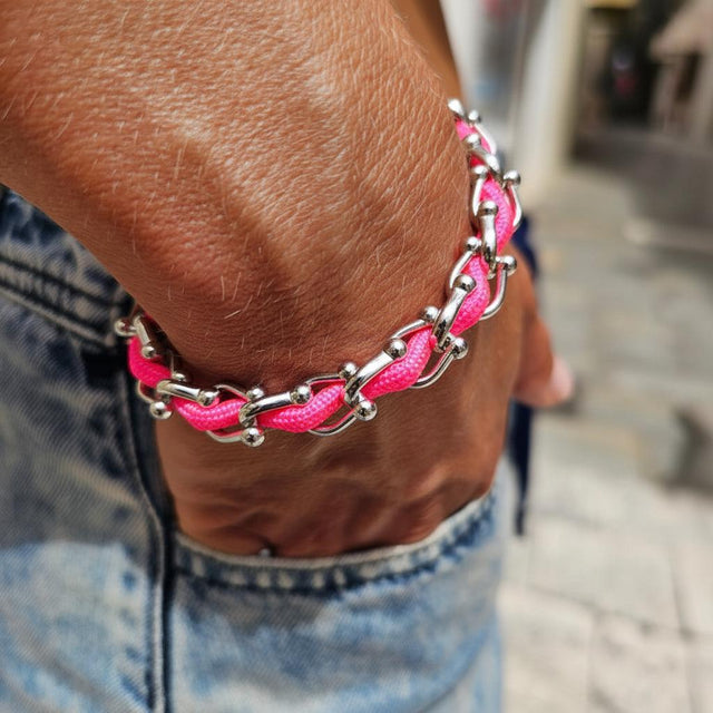 OCEAN MAXI Designer Bracelet / Necklace Neon Pink