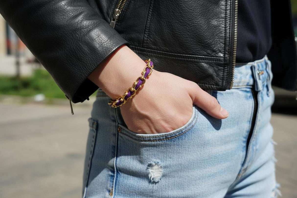 OCEAN MAXI Designer Bracelet / Necklace Neon Purple