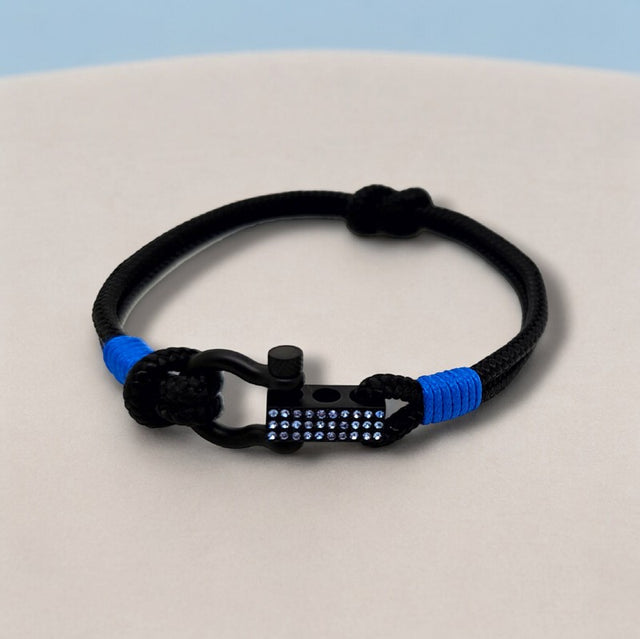 ROYAL 3mm nautical clasp bracelet black blue