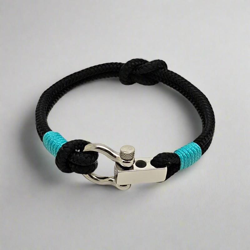 ROYAL mini shackle bracelet black turquoise