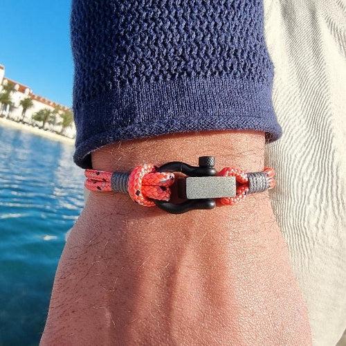 ROYAL mini shackle bracelet pink mix grey