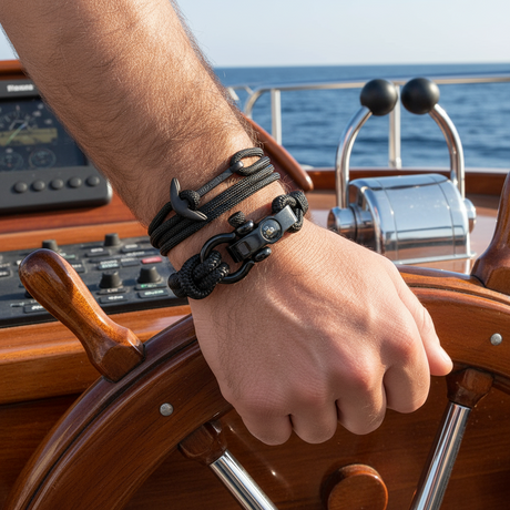 SEAMAN Compass Bracelet Black
