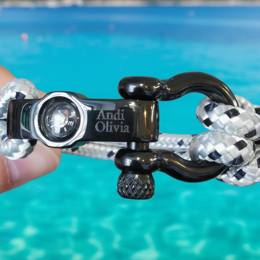 SEAMAN Compass Bracelet Grey Mix