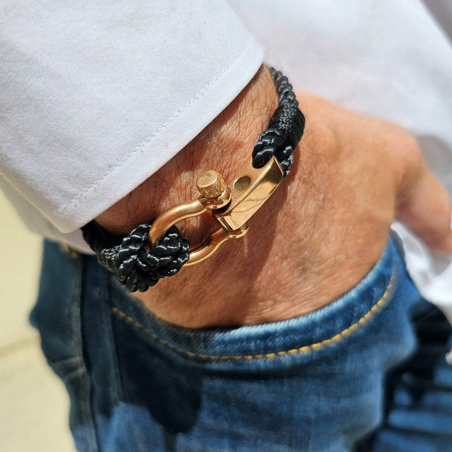 WAVES 4mm Nautical Clasp Bracelet Black