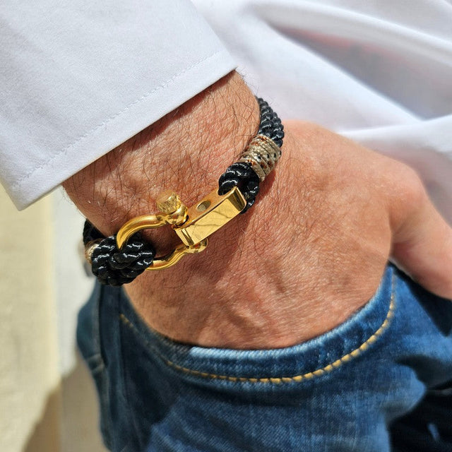 WAVES 4mm Nautical Clasp Bracelet Black Camo
