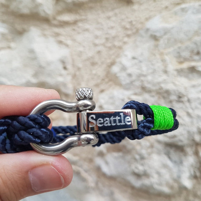 WAVES 4mm Nautical Clasp Bracelet Navy Blue Green