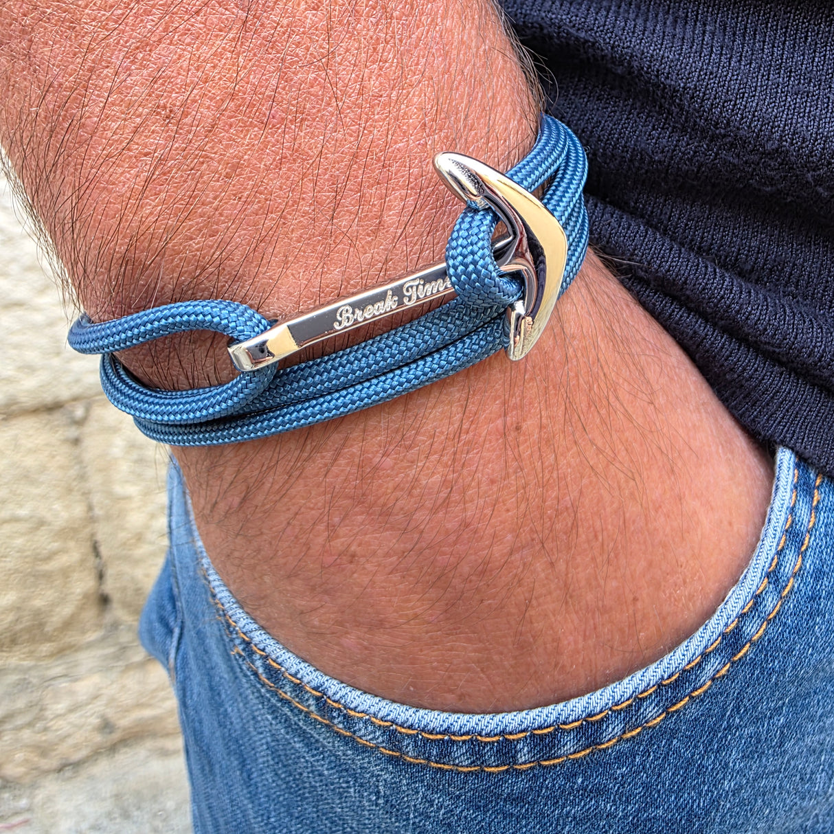 YACHT CREW big anchor bracelet gray blue