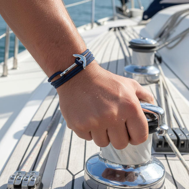 YACHT CREW big anchor bracelet navy blue
