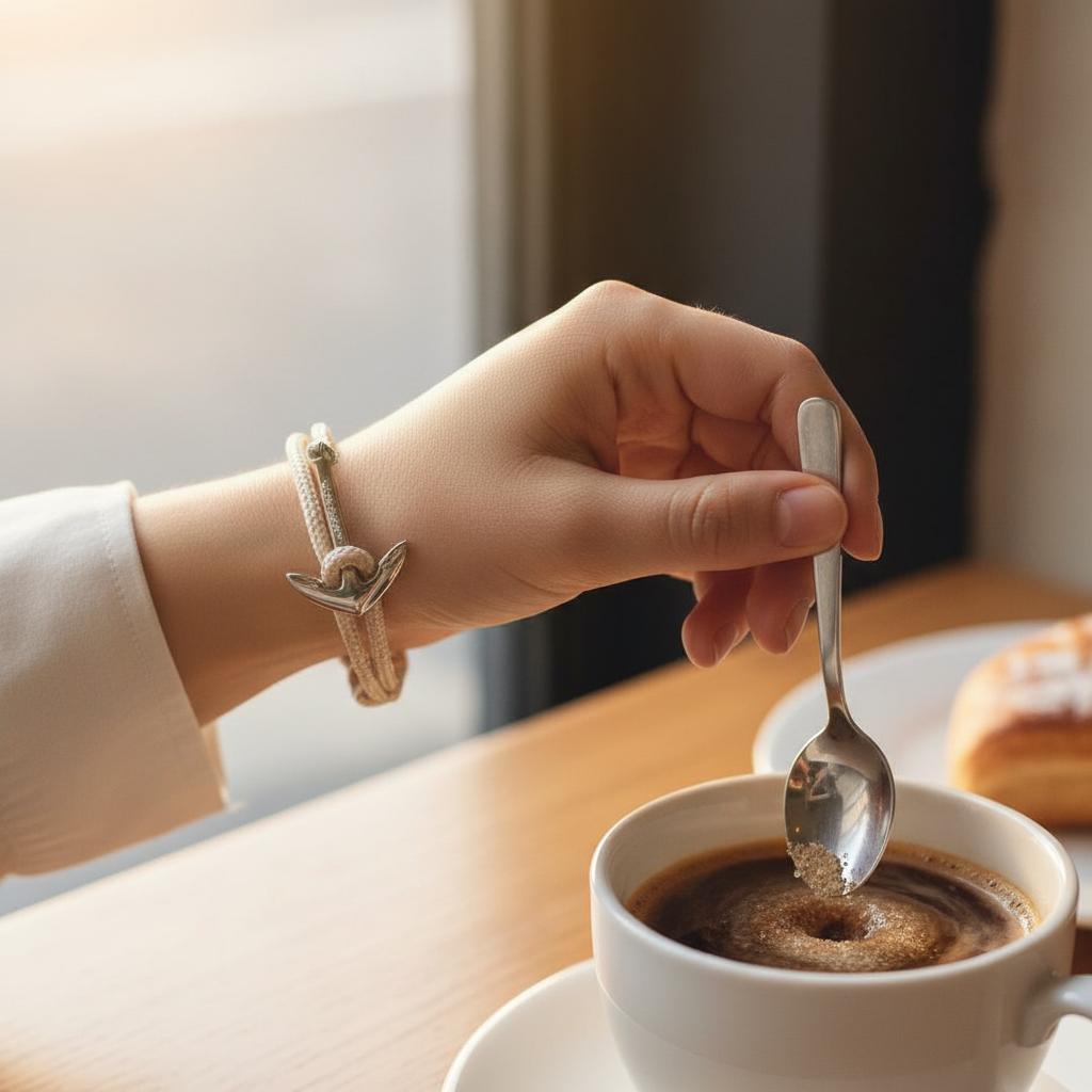 YACHT CREW medium anchor bracelet cream