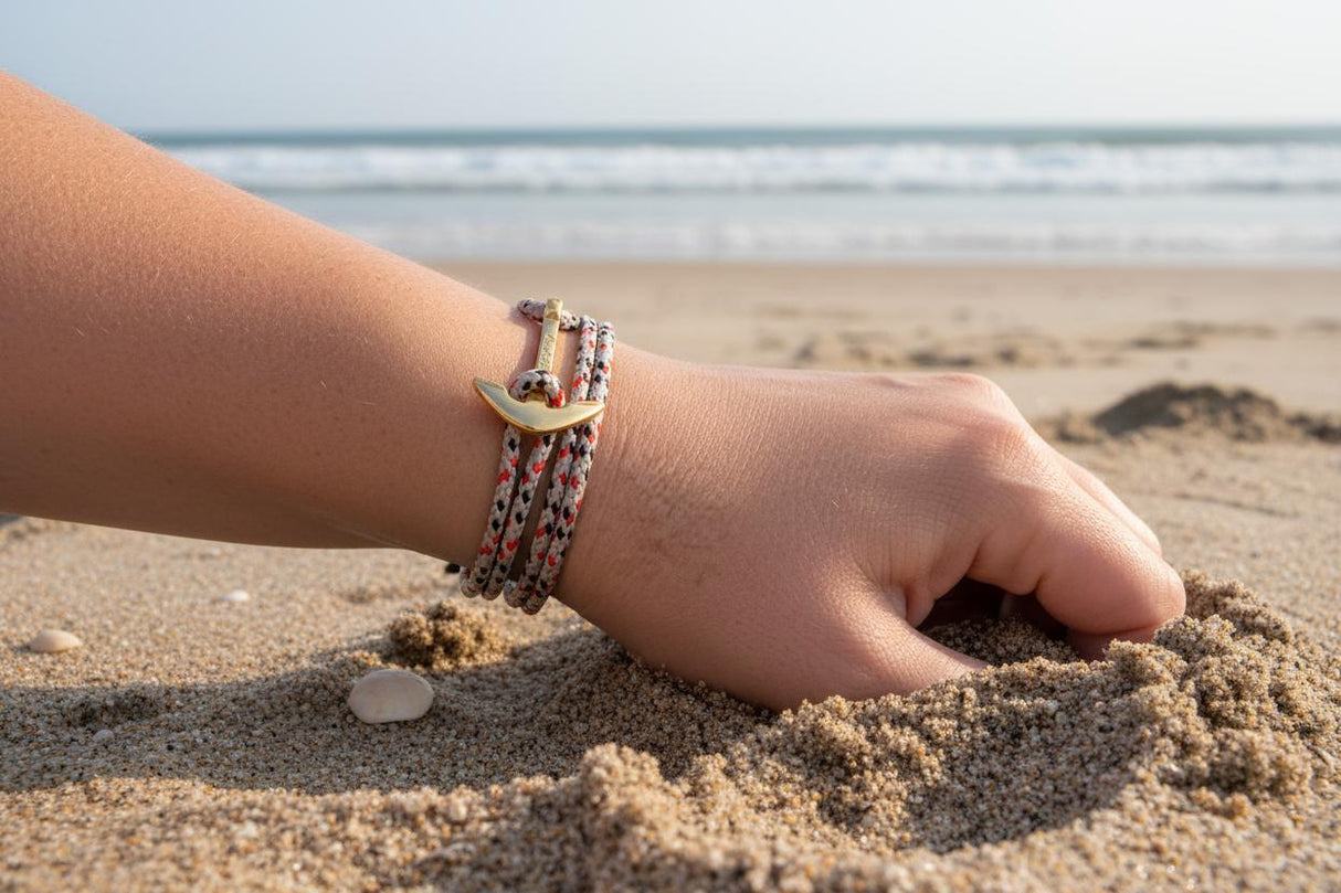 YACHT CREW medium anchor bracelet cream mix