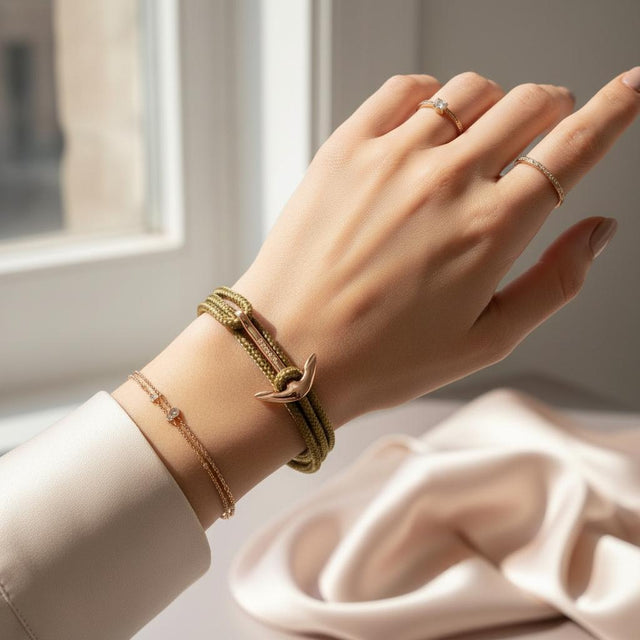 YACHT CREW medium anchor bracelet gold