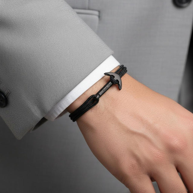 YACHT CREW medium anchor bracelet grey