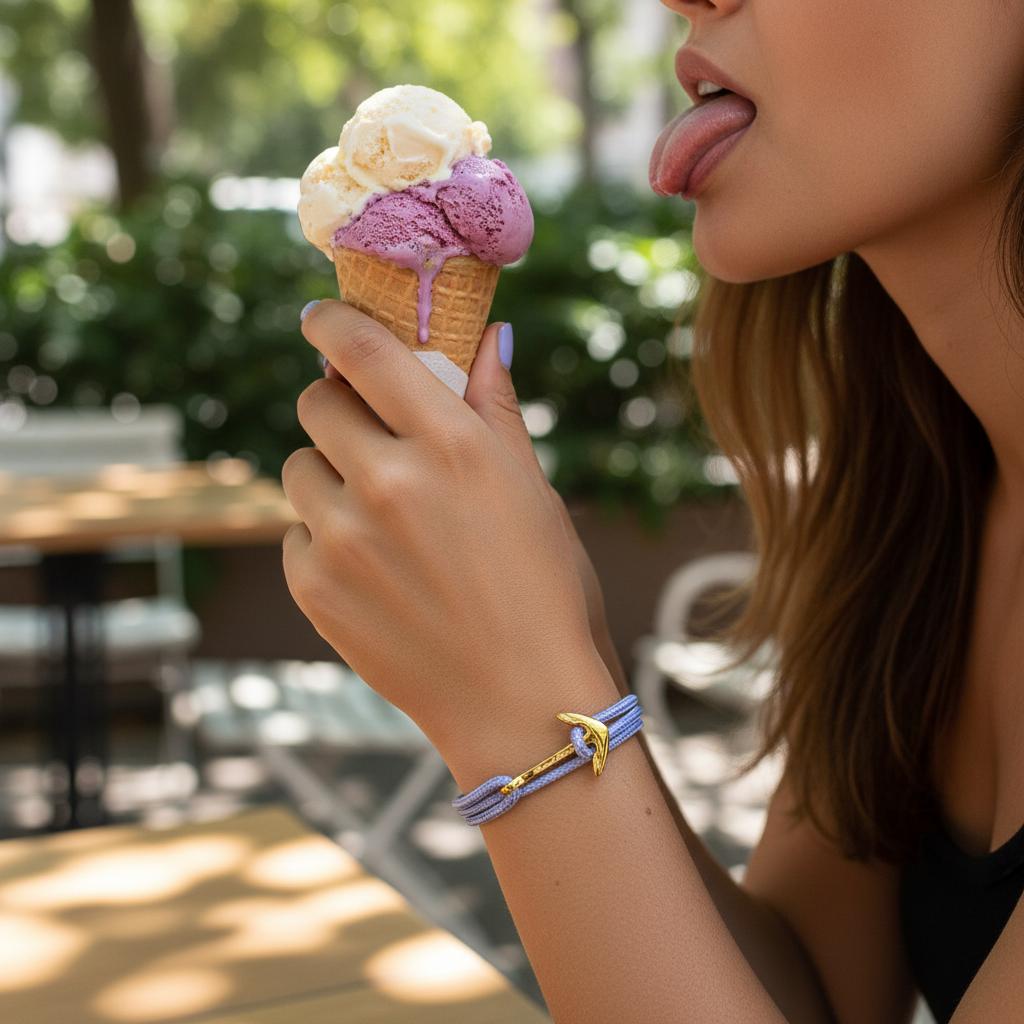 YACHT CREW medium anchor bracelet pastel purple