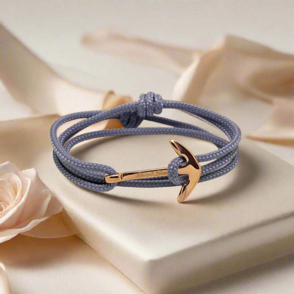 YACHT CREW medium anchor bracelet purple grey