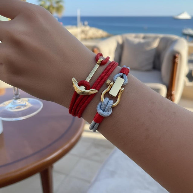 YACHT CREW medium anchor bracelet red