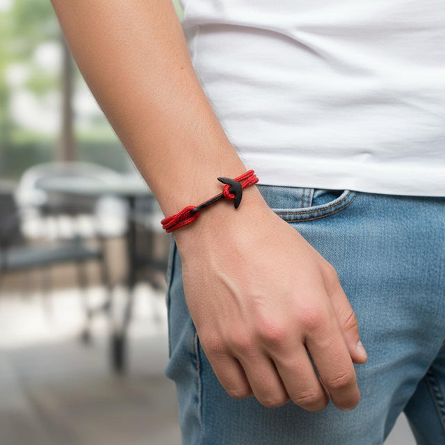 YACHT CREW medium anchor bracelet red