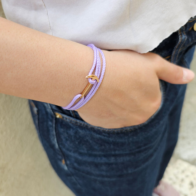 YACHT CREW mini anchor bracelet lavender purple