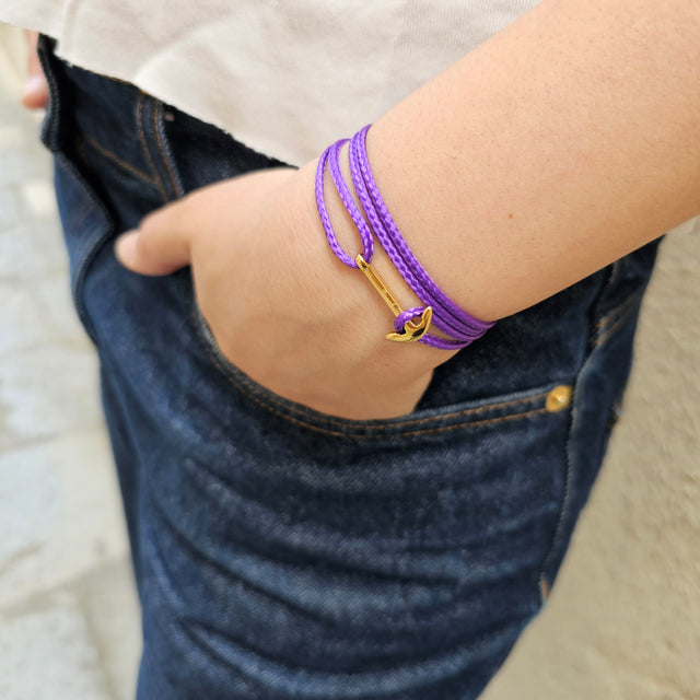 YACHT CREW mini anchor bracelet purple
