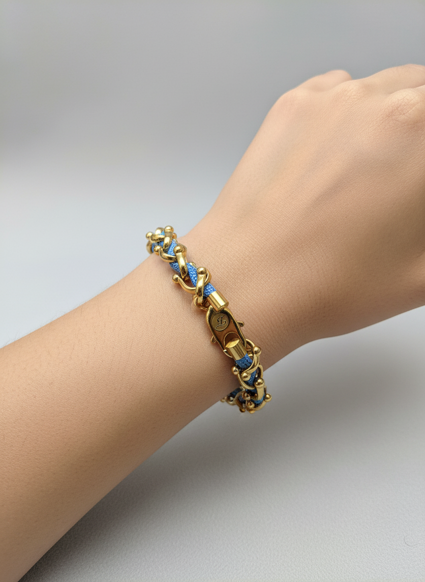 OCEAN MAXI Dizajnerska narukvica/ogrlica nježno plava