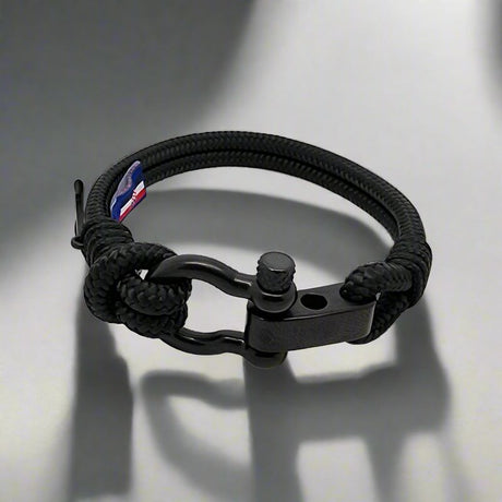 ADRIATICA Nautical Clasp & Anchor Bracelet Black