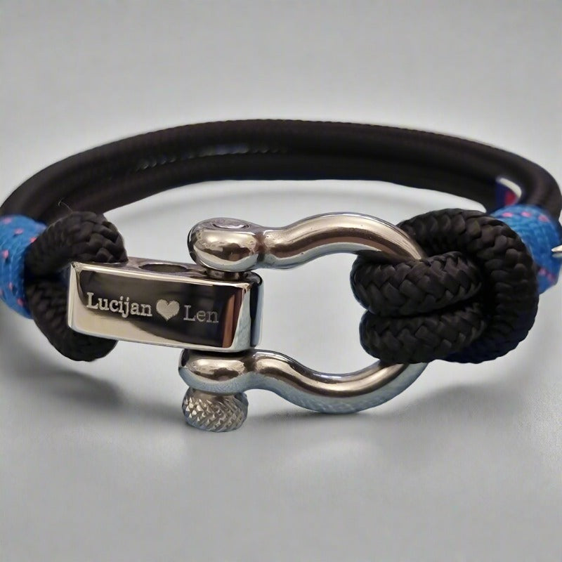 ADRIATICA Nautical Clasp & Anchor Bracelet Black Blue