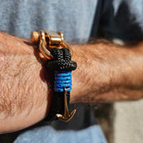 ADRIATICA Nautical Clasp & Anchor Bracelet Black Blue