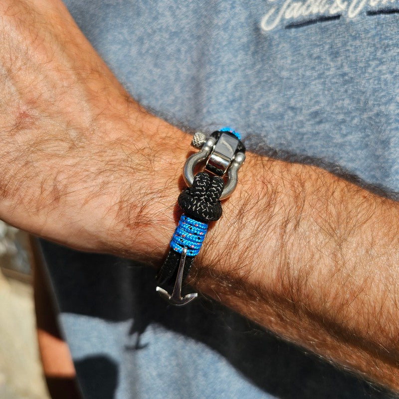 ADRIATICA Nautical Clasp & Anchor Bracelet Black Blue