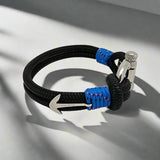 ADRIATICA Nautical Clasp & Anchor Bracelet Black Blue