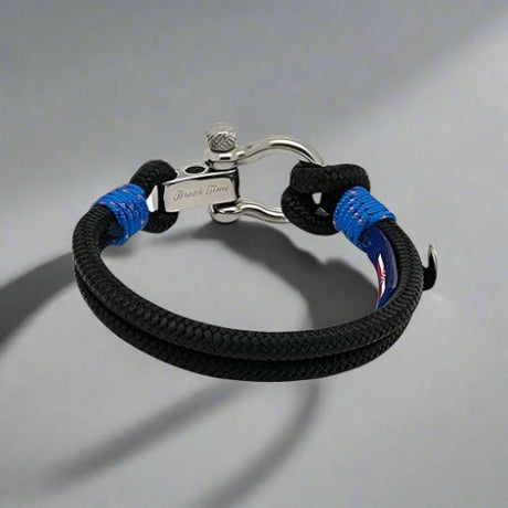 ADRIATICA Nautical Clasp & Anchor Bracelet Black Blue