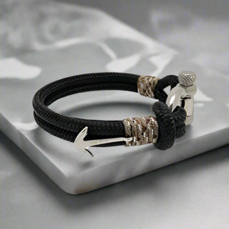 ADRIATICA Nautical Clasp & Anchor Bracelet Black Camo