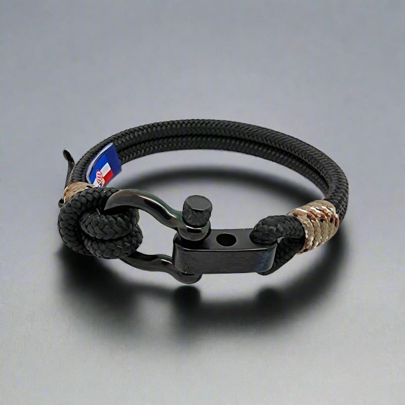 ADRIATICA Nautical Clasp & Anchor Bracelet Black Camo